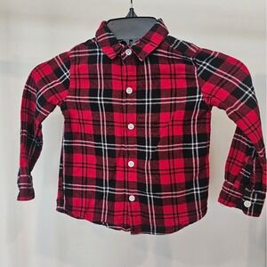 Kid's 4t 100%‎ Cotton Red Plaid Shirt Christmas Winter Valentines Day Western